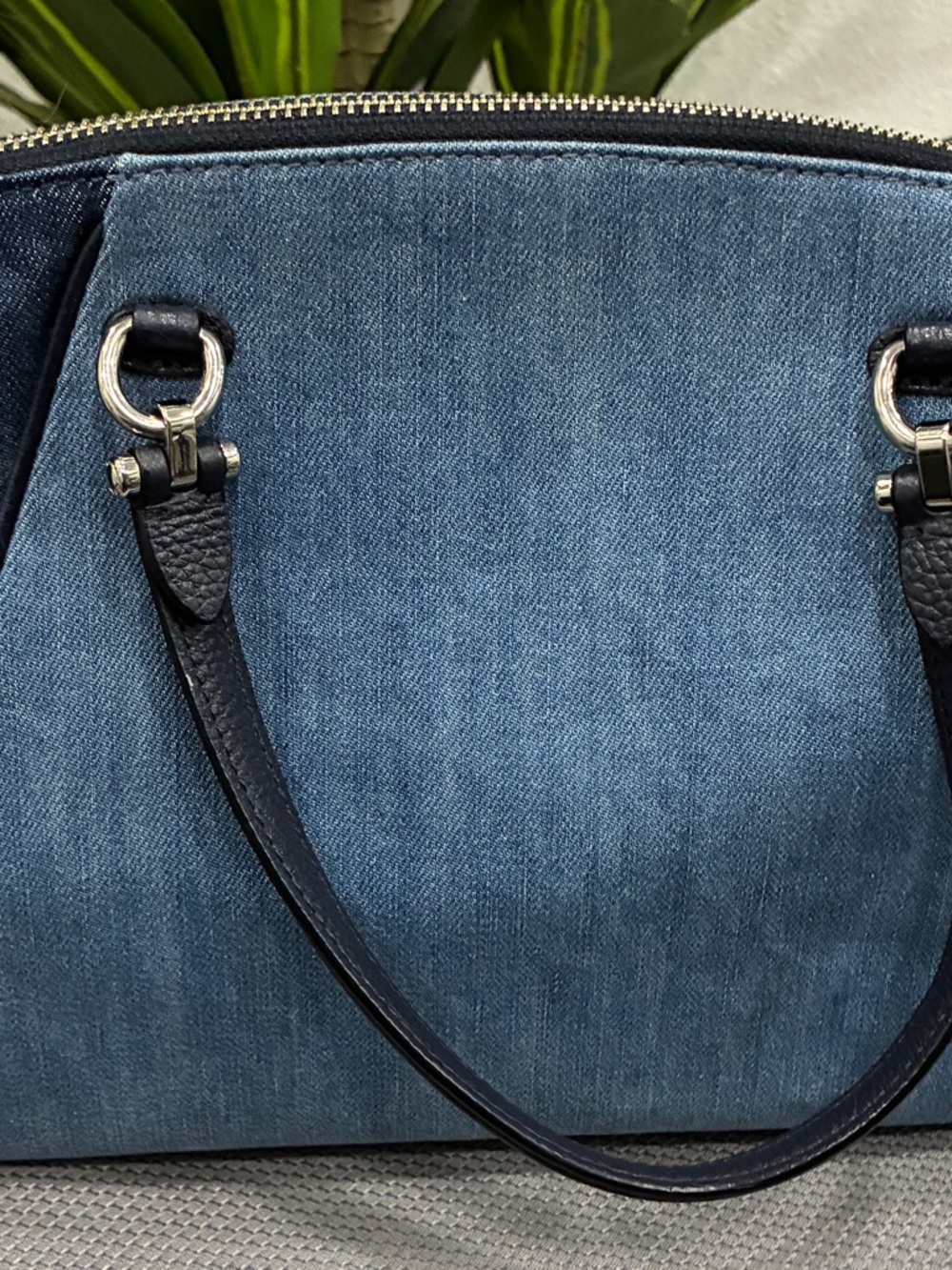 Coach Blue Denim and Navy Leather Shoulder Bag with Removable Strap - Picture 5 of 11